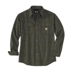 Men's Carhartt Loose Fit Heavyweight Flannel Long-Sleeve Plaid Shirt