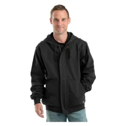 Men's Berne Workwear Flame Resistant Zippered Front NFPA 2112 Hooded Sweatshirt
