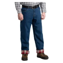 Men's Berne Workwear Heartland Flannel-Lined Denim Dungaree