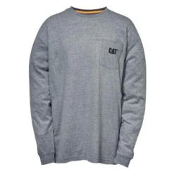 Men's CAT Long Sleeve Trademark Pocket T-Shirt
