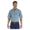 Men's Wrangler Riggs Short Sleeve Relaxed Fit Chambray Work Shirt
